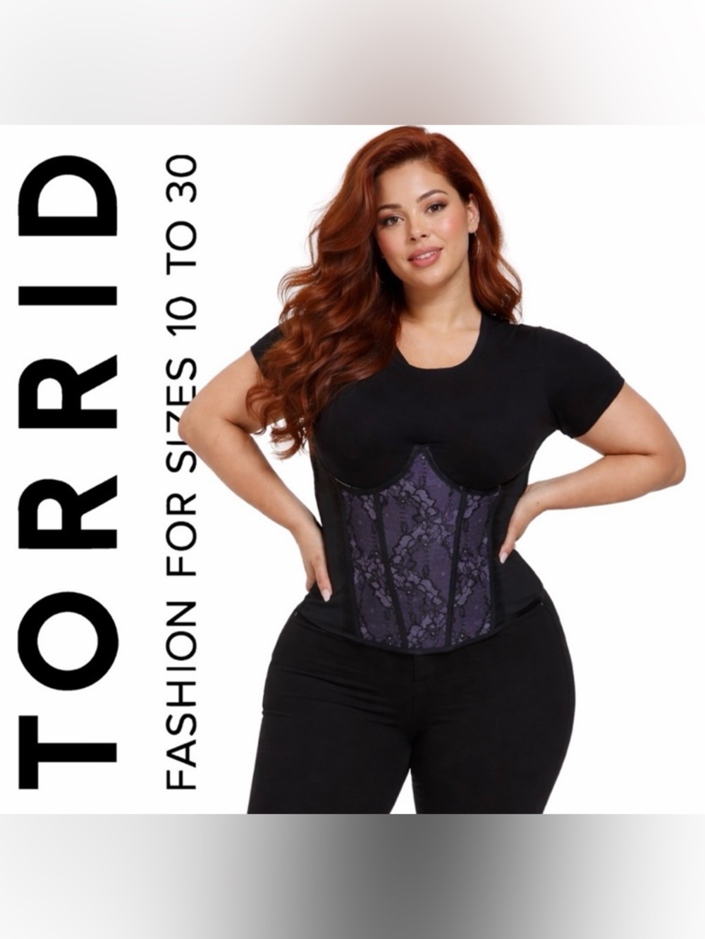Torrid Black & Light Purple Lace & Mesh Open Bust Bustier Corset, Large, EUC!
